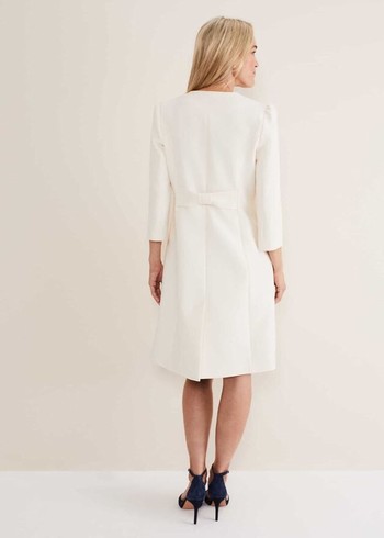 Phase Eight Venita Bow Long Jackets White Australia | JK0926781